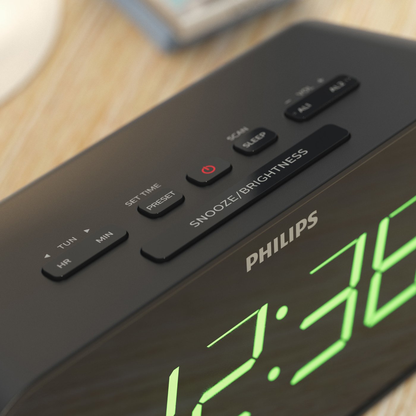 Philips TAR3306 klockradio med stora siffror