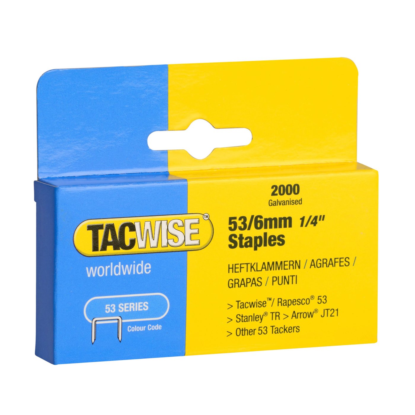 Tacwise Häftklammer typ 53 till häftpistol, 2 000-pack 6 mm