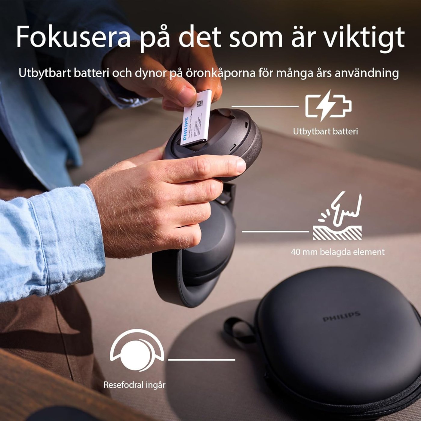 Philips TAH8000E trådlösa over-ear-hörlurar