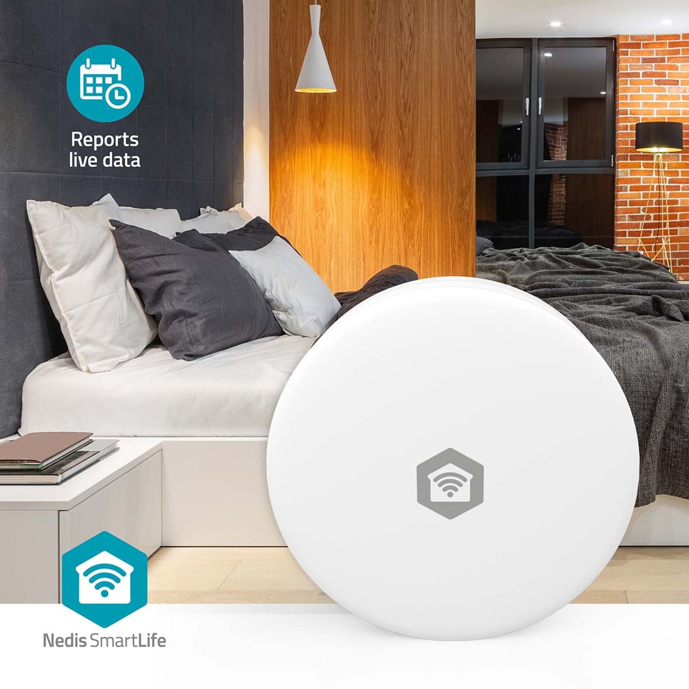 Nedis SmartLife luftkvalitetsmätare med CO₂-sensor och wifi