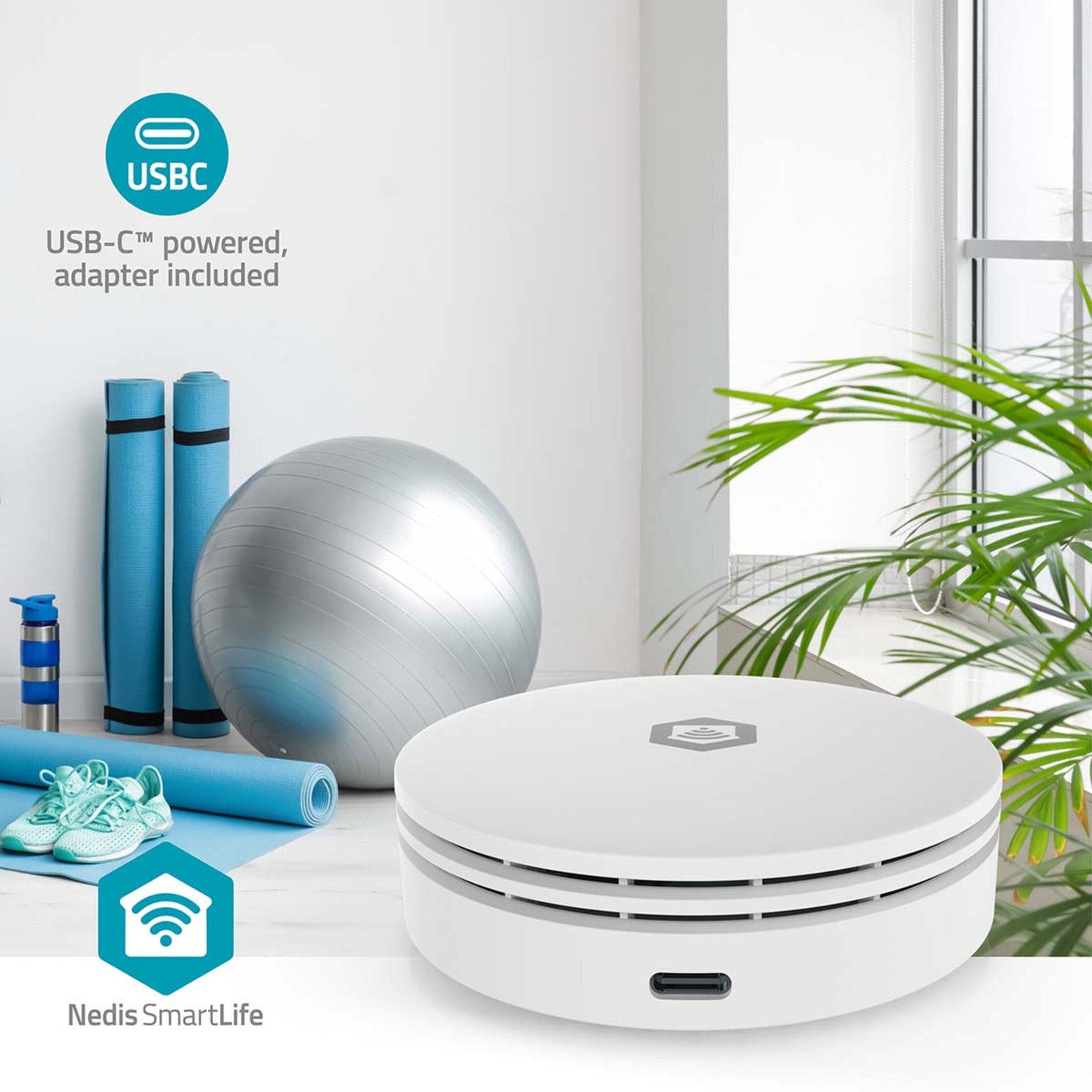 Nedis SmartLife luftkvalitetsmätare med CO₂-sensor och wifi