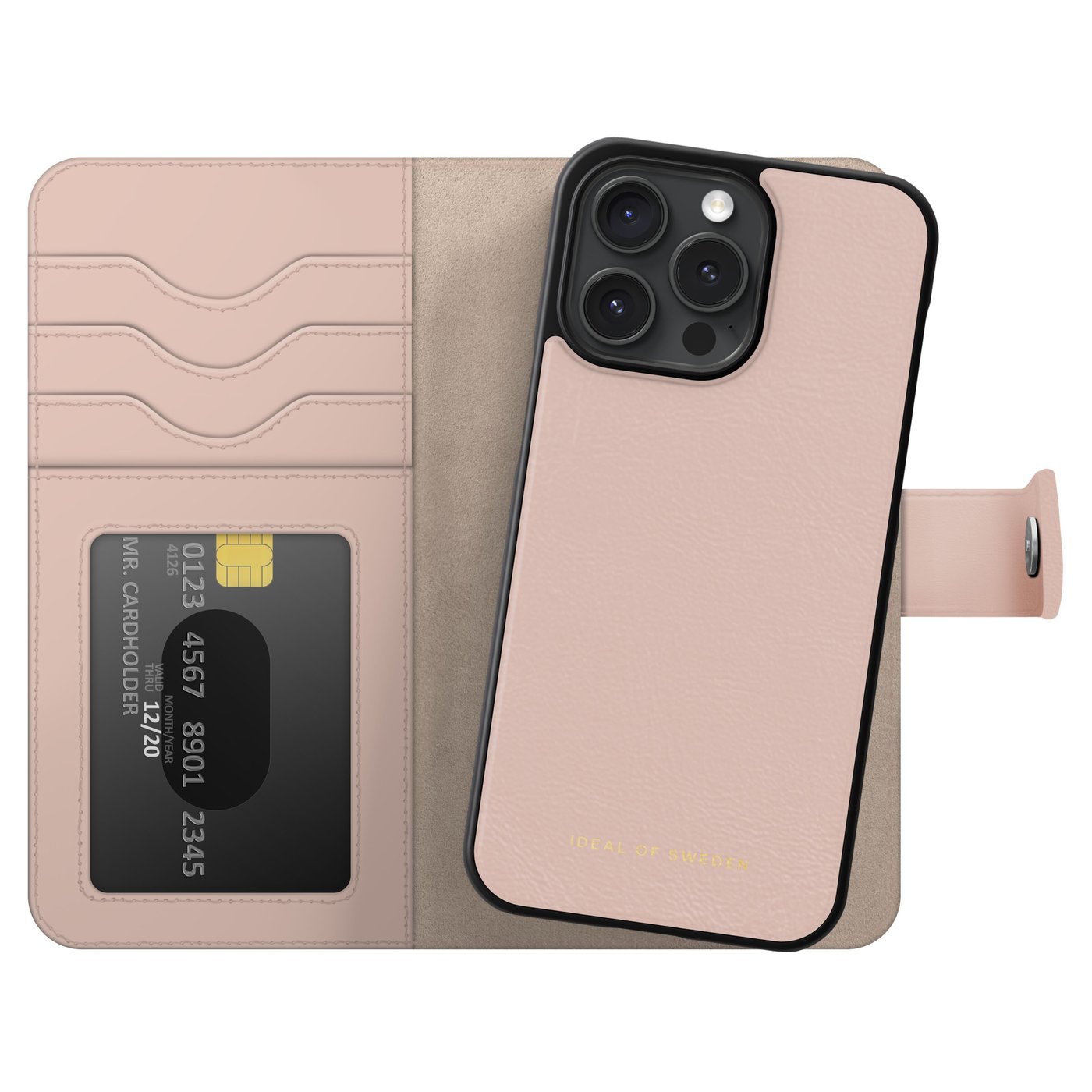 IDEAL OF SWEDEN Magnet Wallet+ för iPhone 15 Pro Max Rosa
