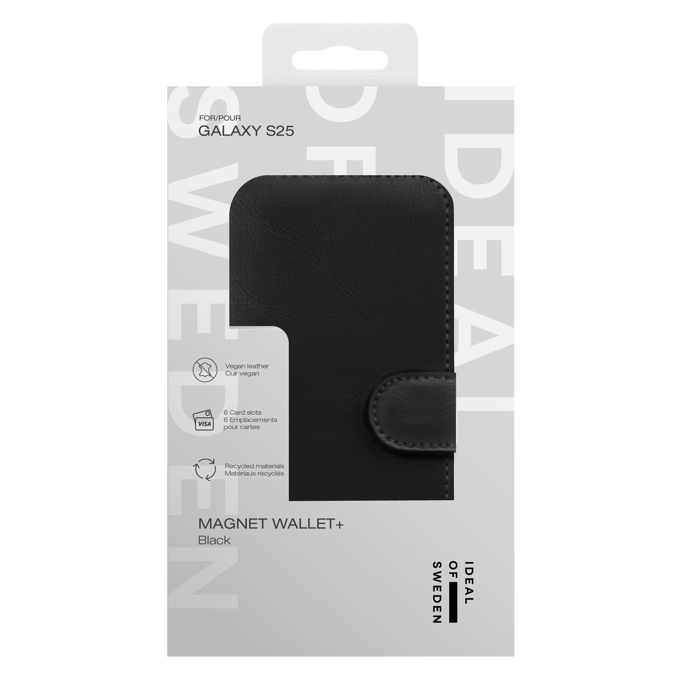 IDEAL OF SWEDEN Magnet Wallet+ - plånboksfodral till Galaxy S25 Black