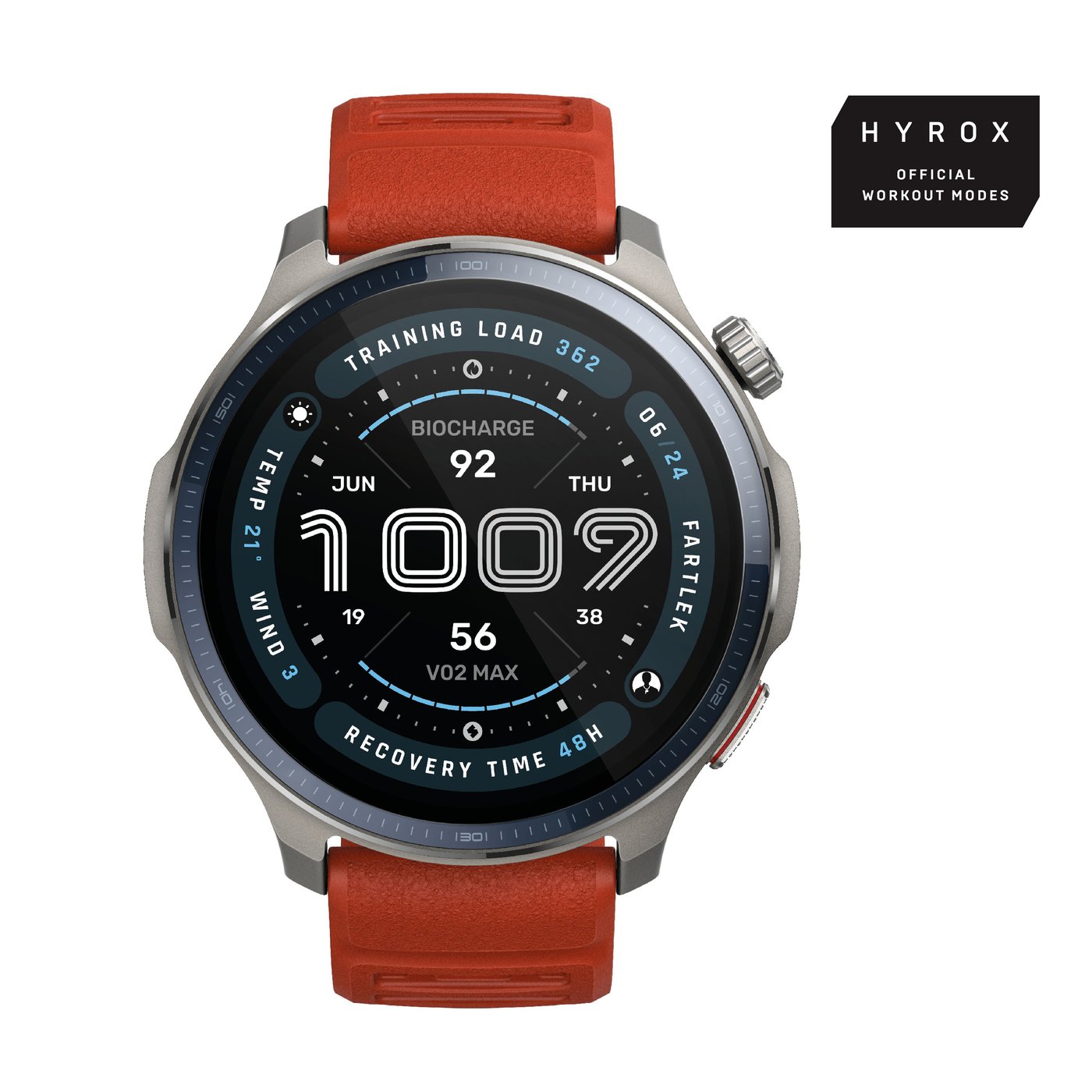 Amazfit Multisport-smartklokke med AMOLED, GPS og 21 dagers batteritid Svart