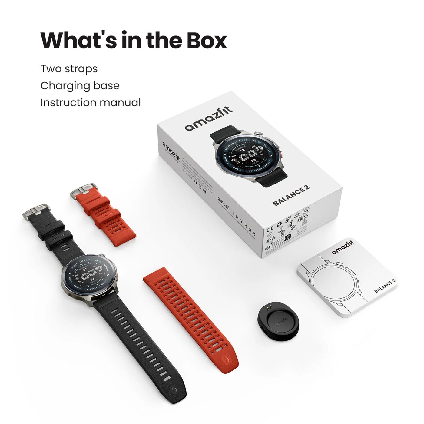Amazfit Multisport-smartklokke med AMOLED, GPS og 21 dagers batteritid Svart