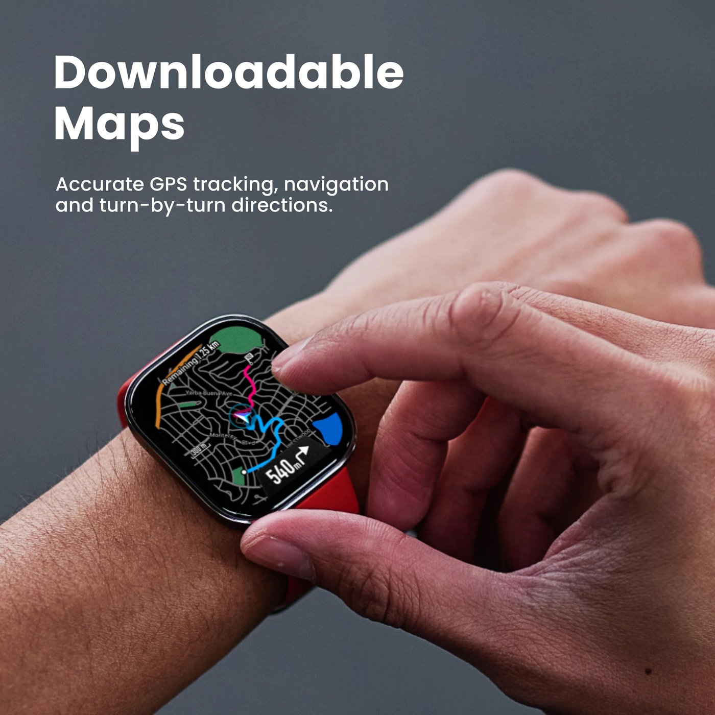 Amazfit Smartklokke med 1,97-toms AMOLED-skjerm og GPS Red