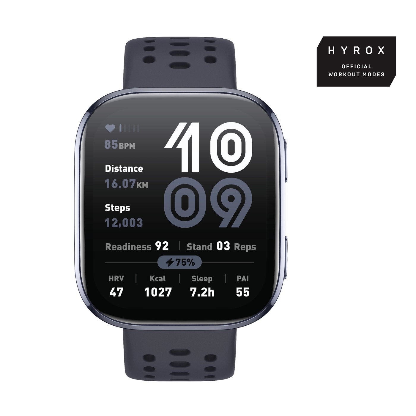 Amazfit Smartklokke med 1,97-toms AMOLED-skjerm og GPS Black