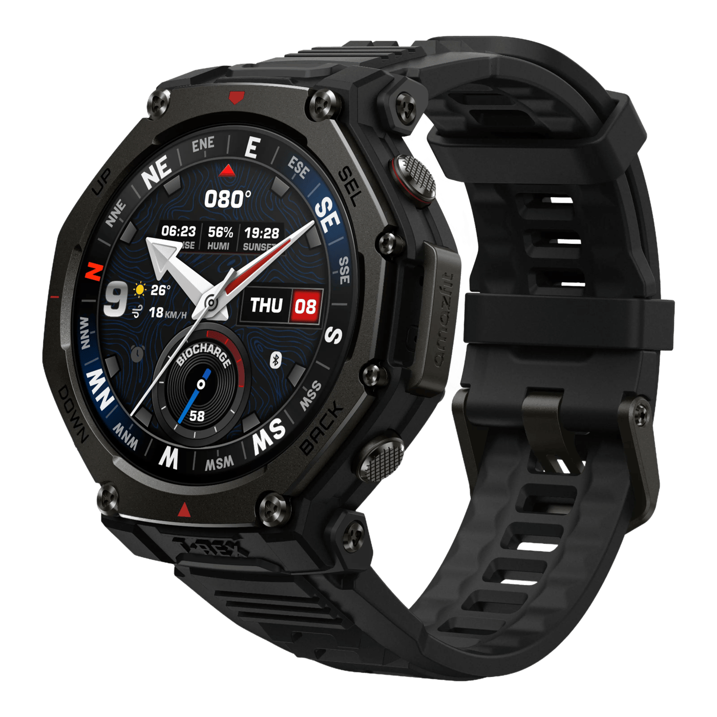 Amazfit Robust multisportklokke med GPS og safirglass 48 mm
