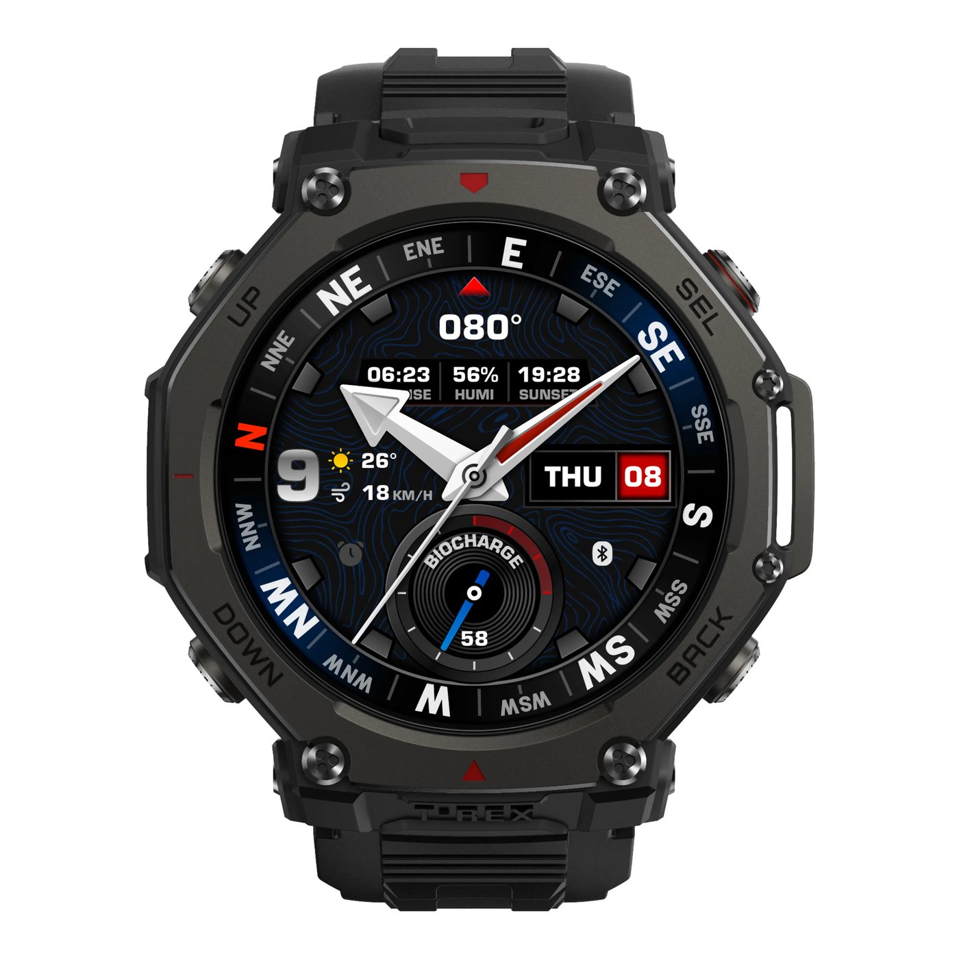 Amazfit Robust multisportklokke med GPS og safirglass 48 mm