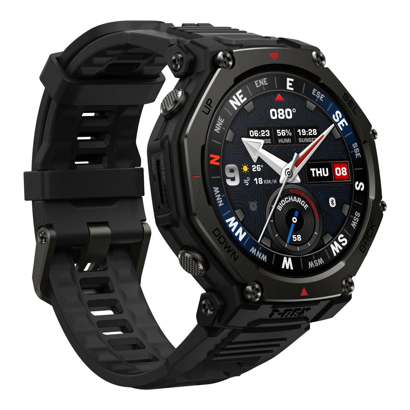 Amazfit Robust multisportklokke med GPS og safirglass 48 mm