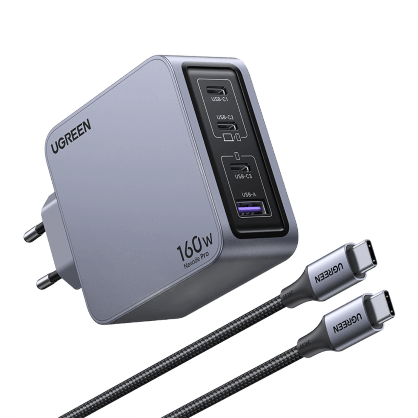Ugreen Nexode Pro 160 W GaN-laddare med 4 portar