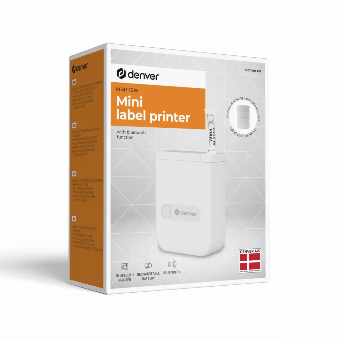 Denver Mini Bluetooth-etikettskrivare MBP-16W