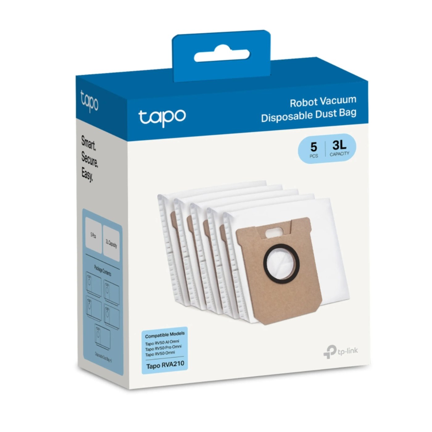 TP-Link Tapo RVA210 dammsugarpåsar för robotdammsugare 5-pack