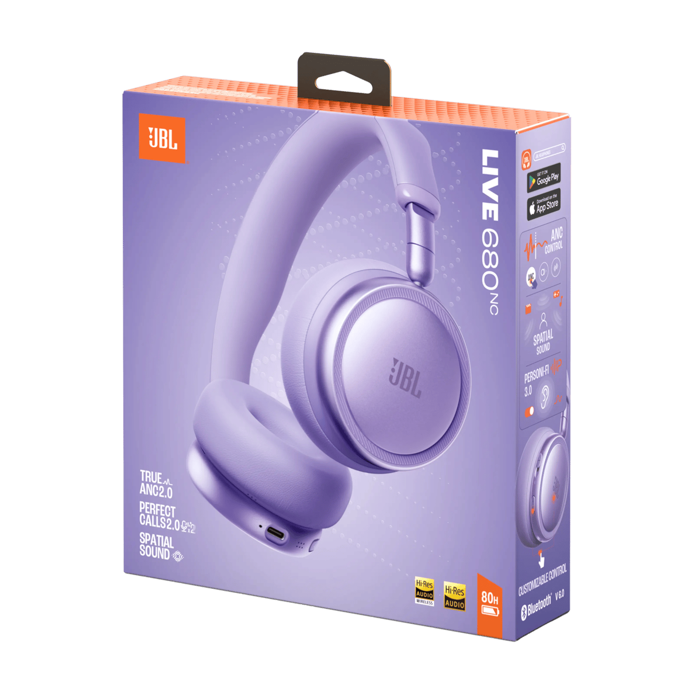 JBL Live 680NC trådløse on-ear-hodetelefoner Purple