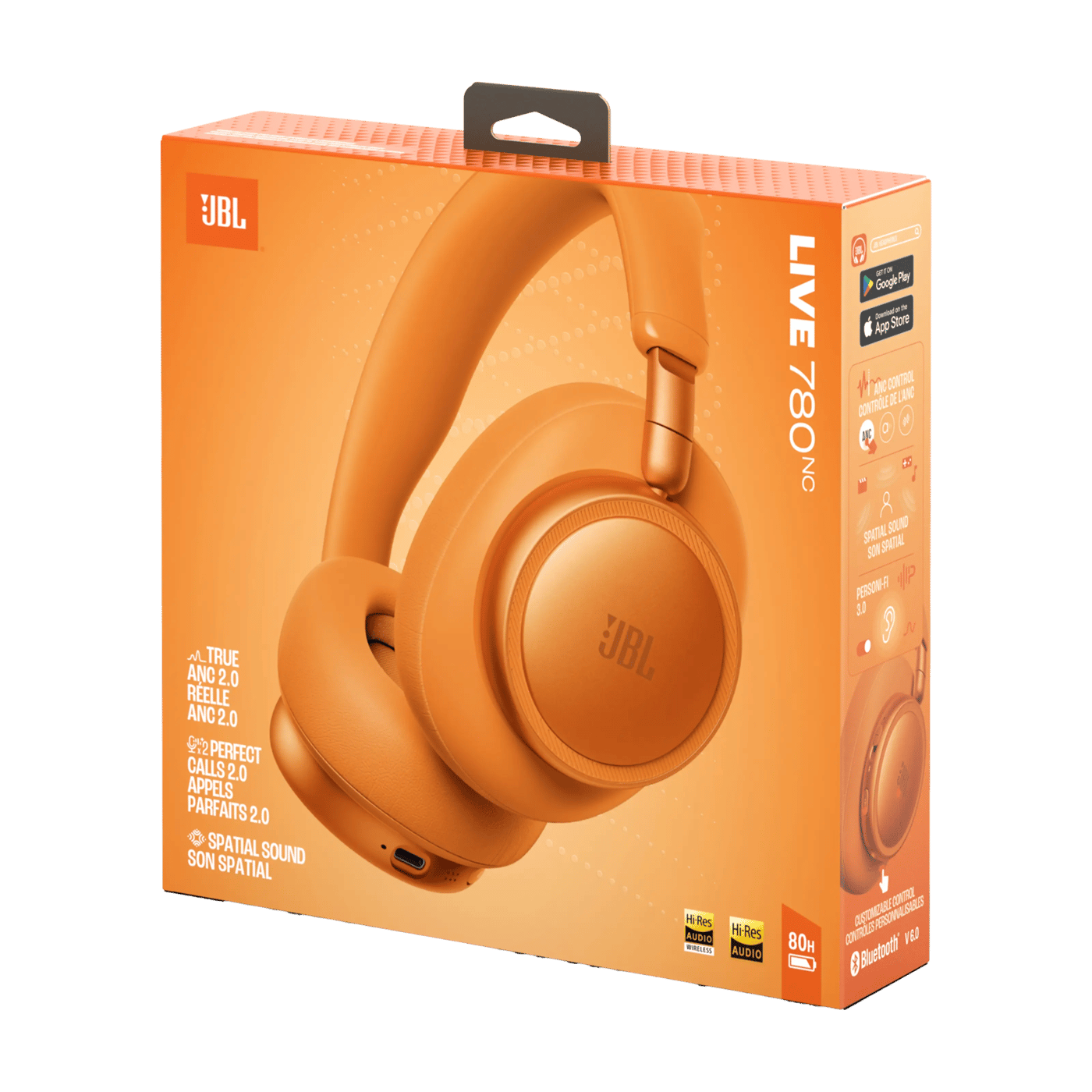 JBL Live 780NC trådløse over-ear-hodetelefoner Orange