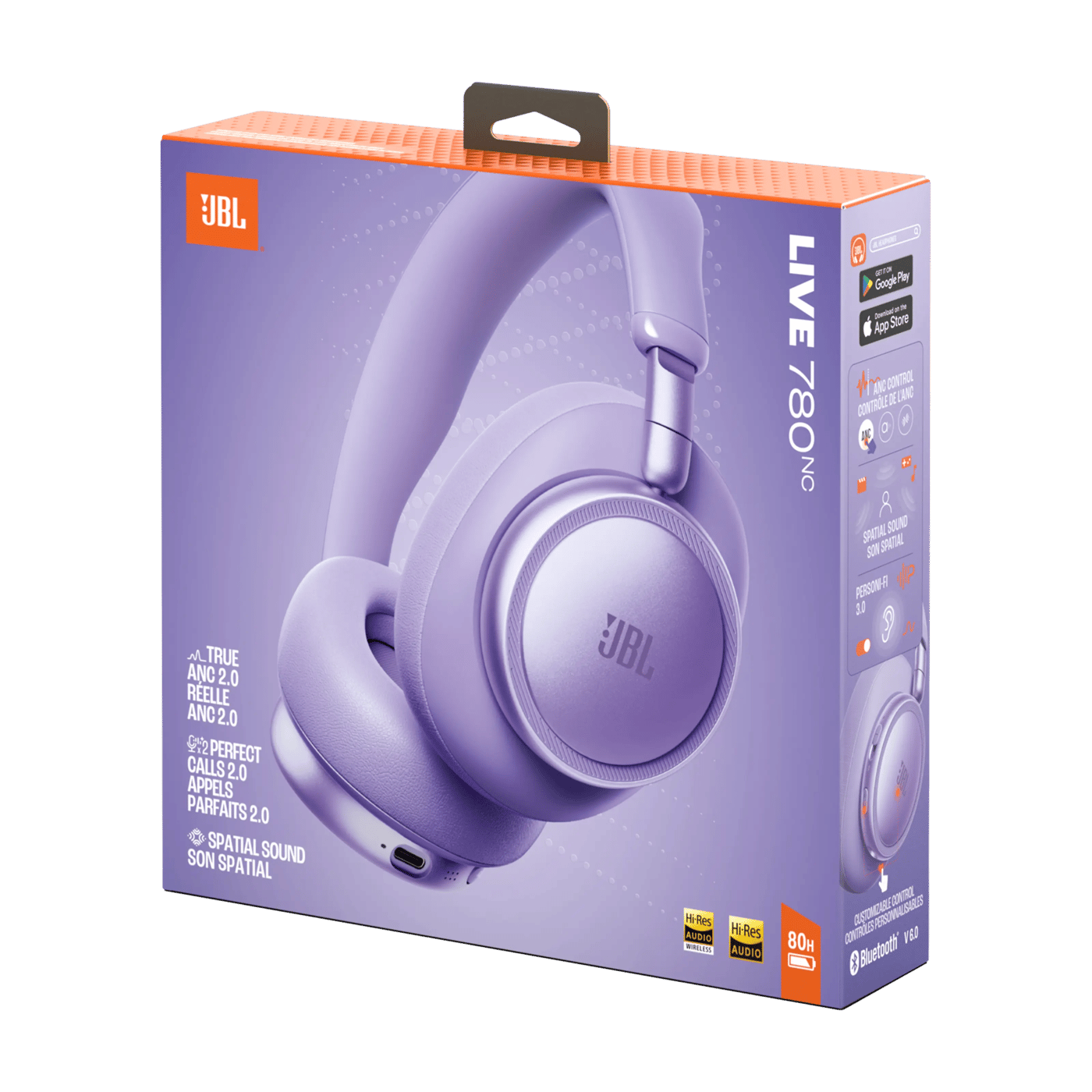 JBL Live 780NC trådløse over-ear-hodetelefoner Purple