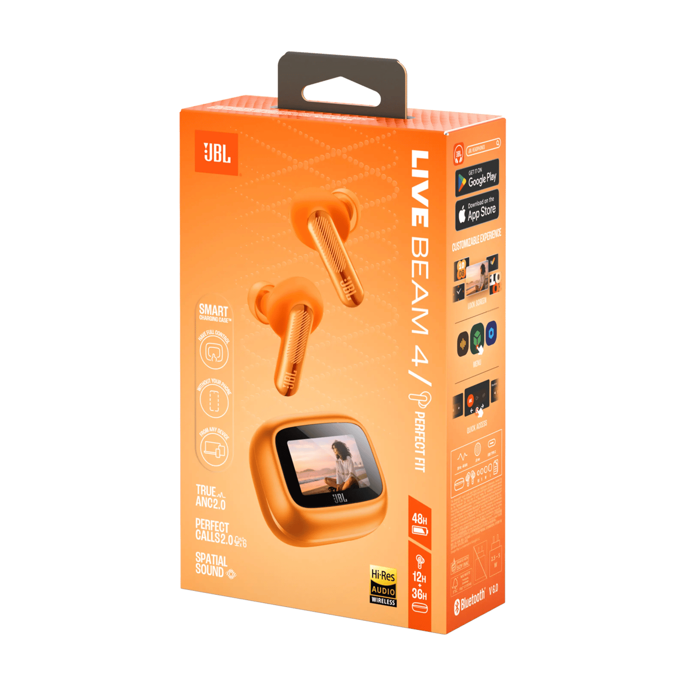 JBL Live Beam 4 trådløse in-ear-hodetelefoner Orange