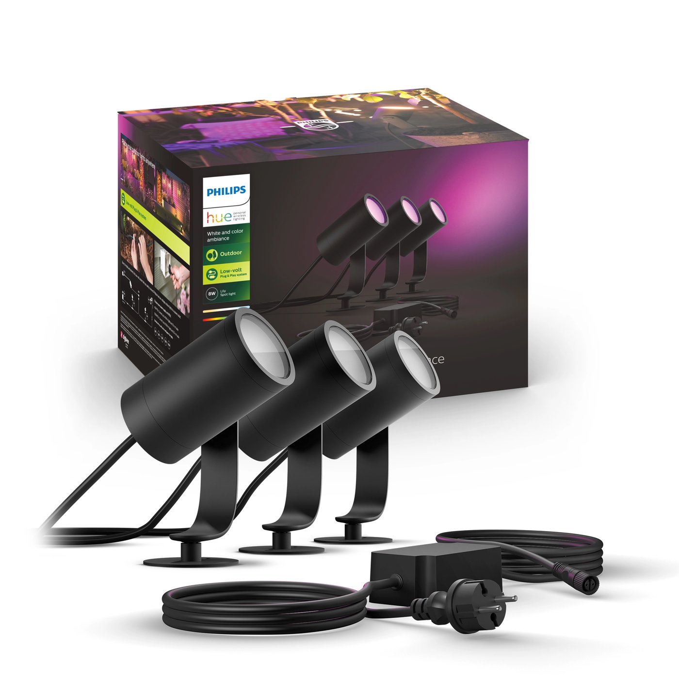 Philips Hue Lily spotlight för utomhusbruk 3-pack