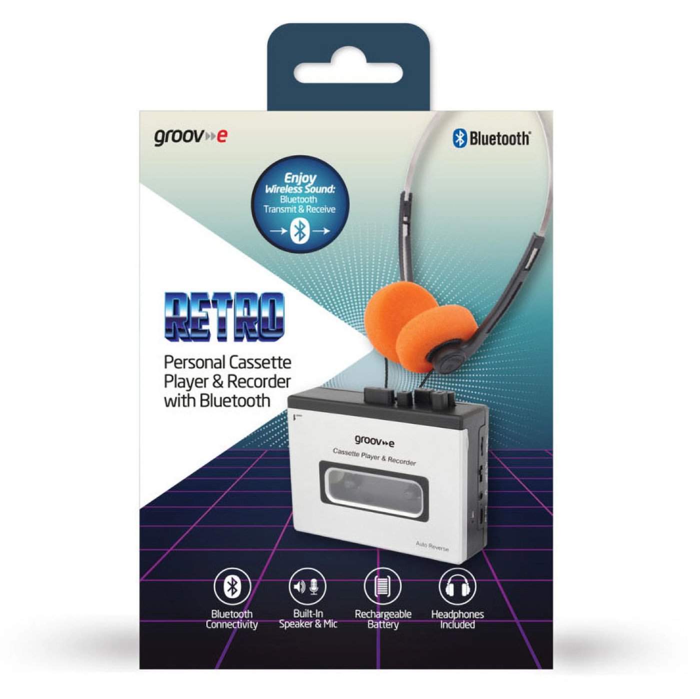 Groov-e Bærbar kassettspiller med Bluetooth