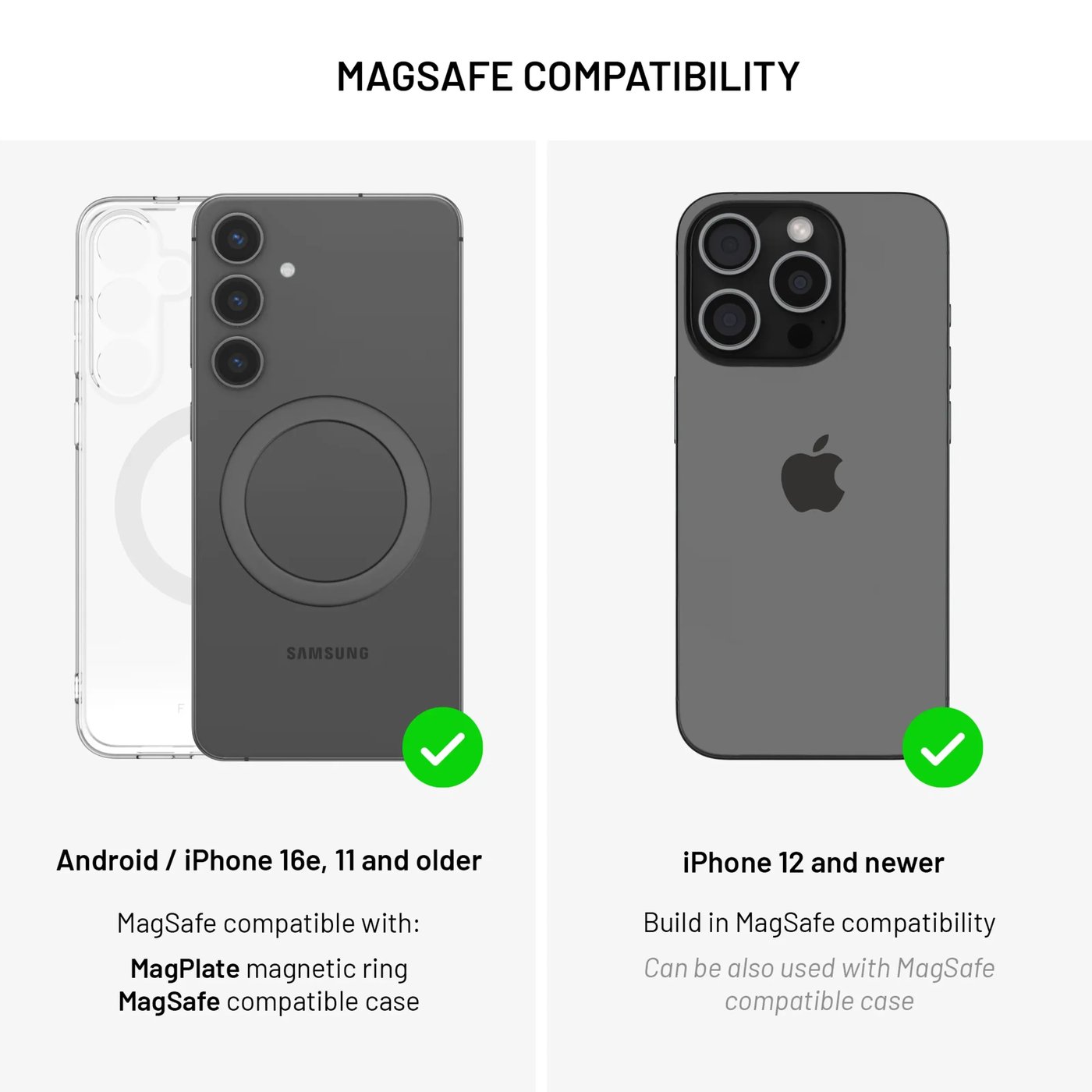 Fixed MagMate MagSafe sugkoppshållare med magnetfäste Svart