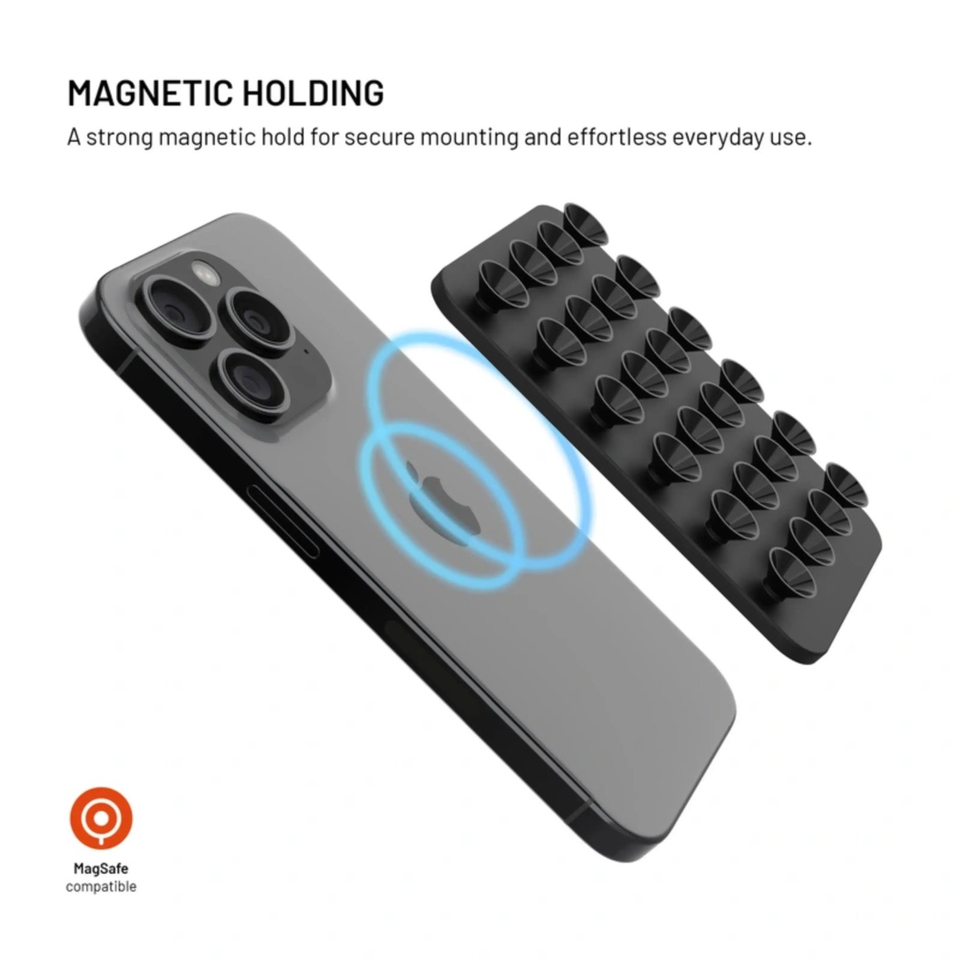 Fixed MagMate MagSafe sugkoppshållare med magnetfäste Svart