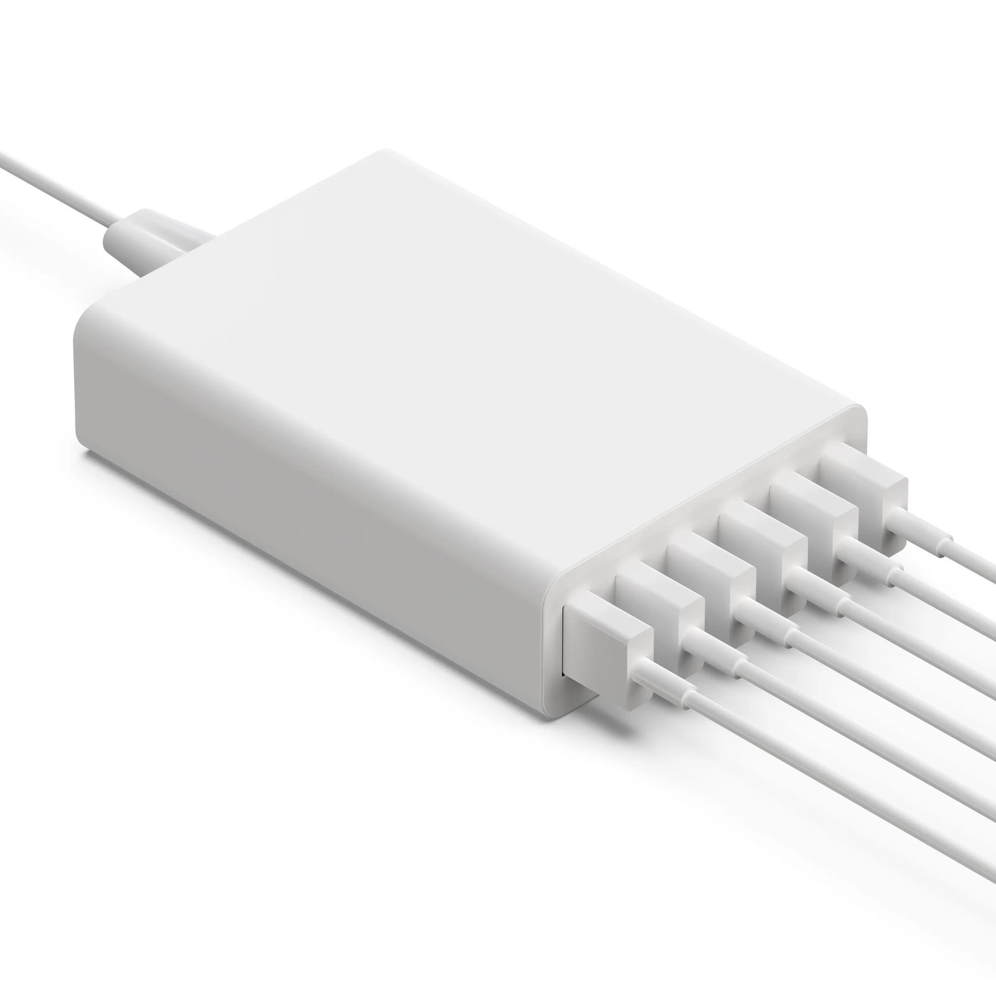 Linocell USB-ladestasjon med 6 porter Hvit
