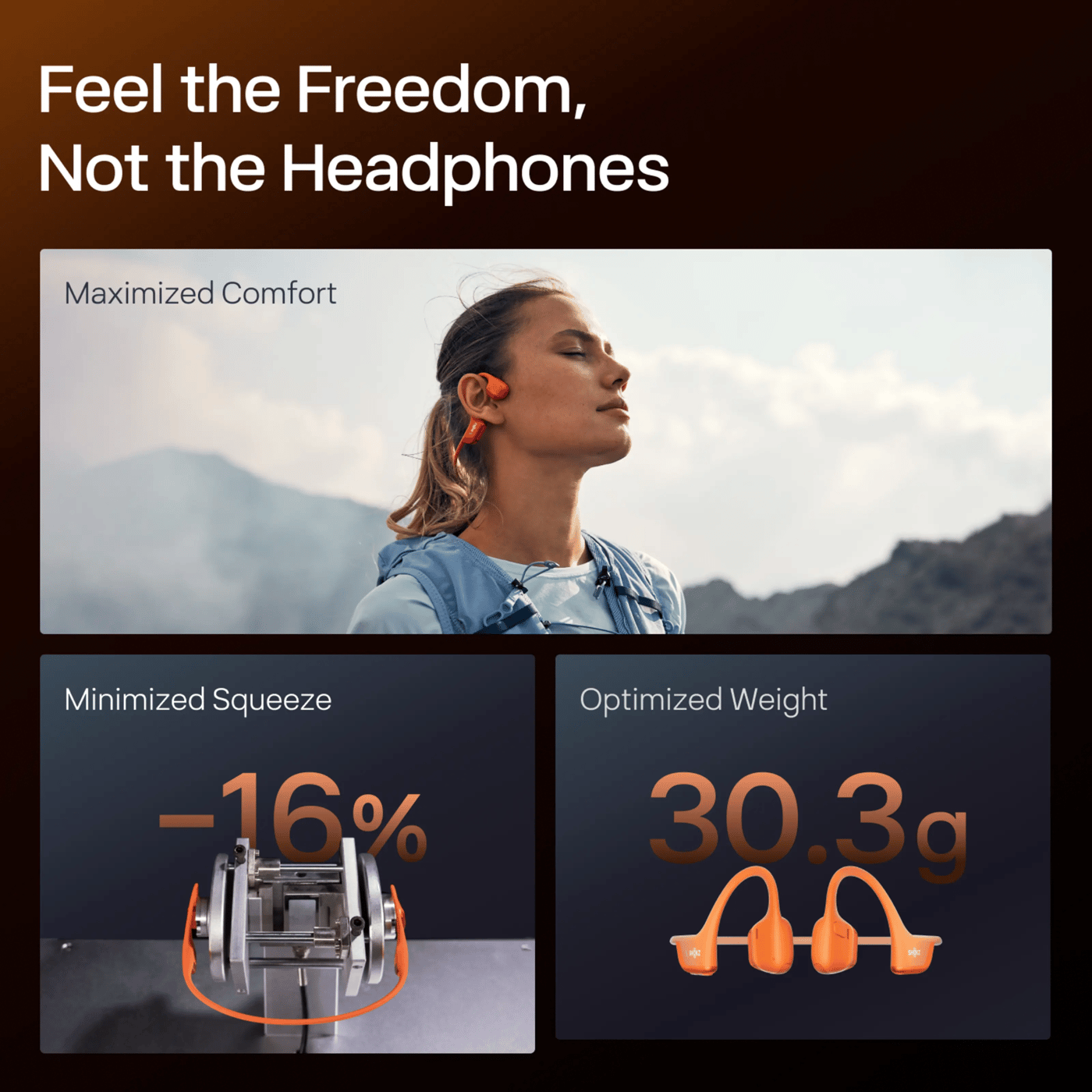 Shokz OpenRun Pro 2 Mini Trådløse hodetelefoner Oransje