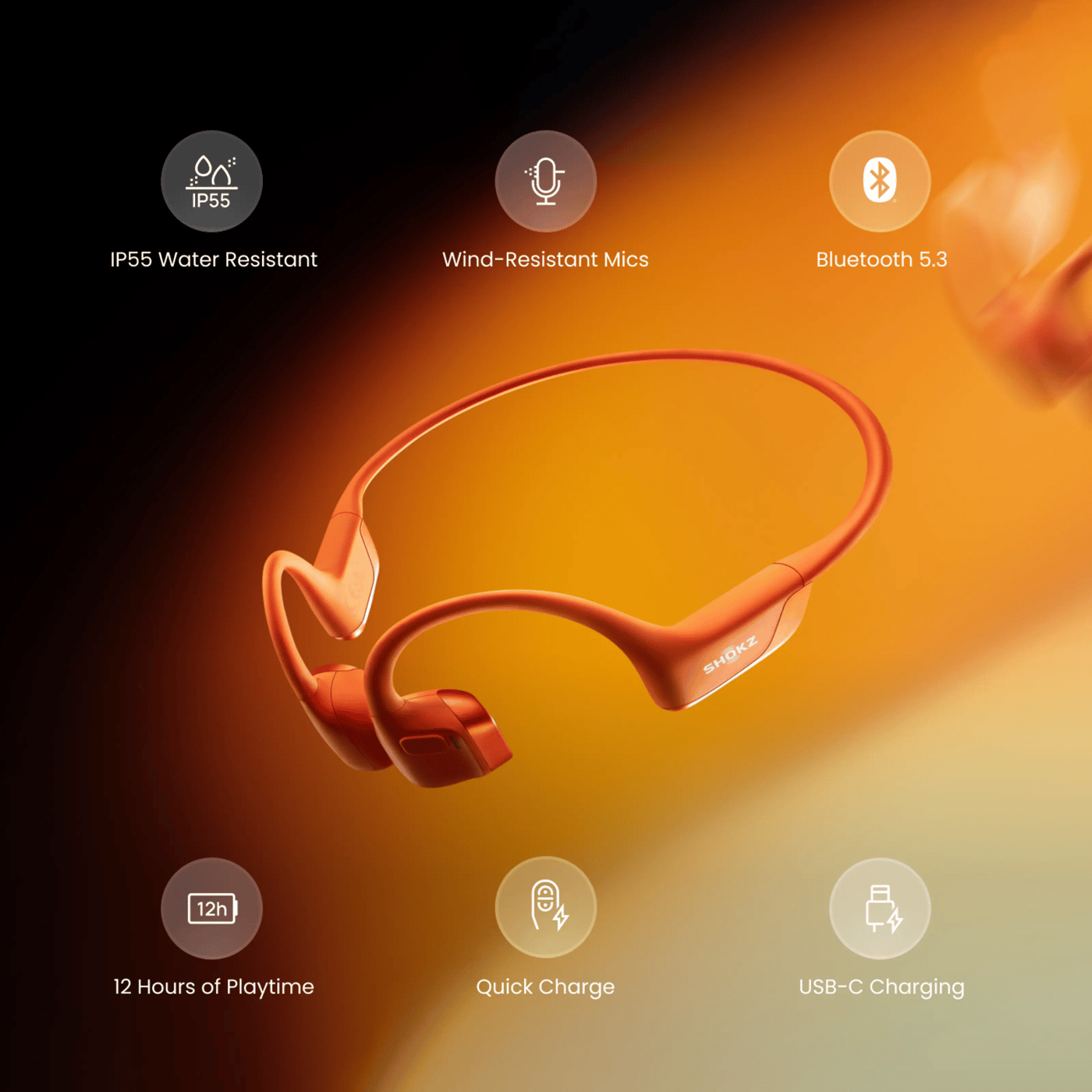 Shokz OpenRun Pro 2 Mini Trådløse hodetelefoner Oransje