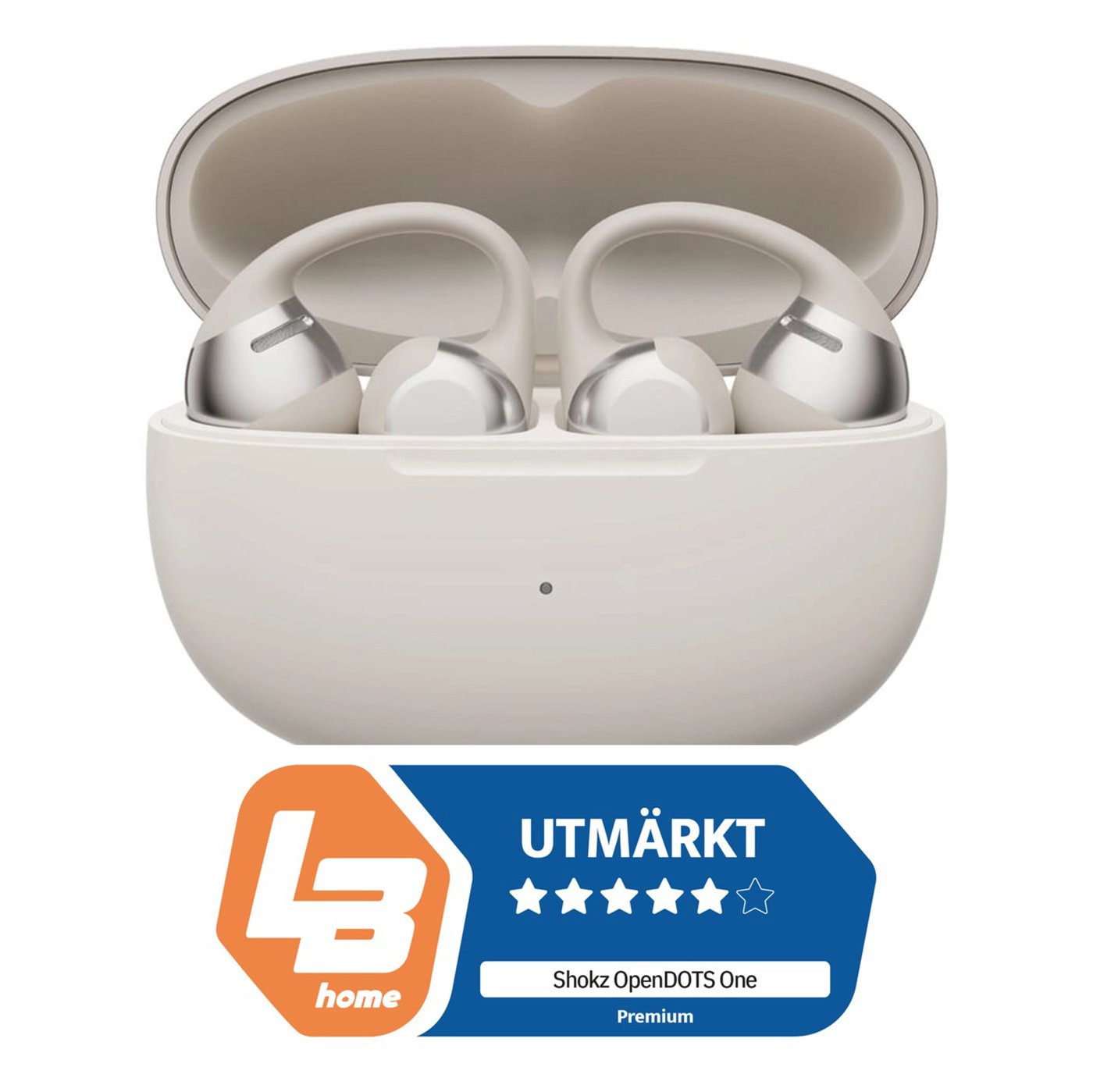 Shokz OpenDots One – Trådlösa öppna clip-on-hörlurar Grå