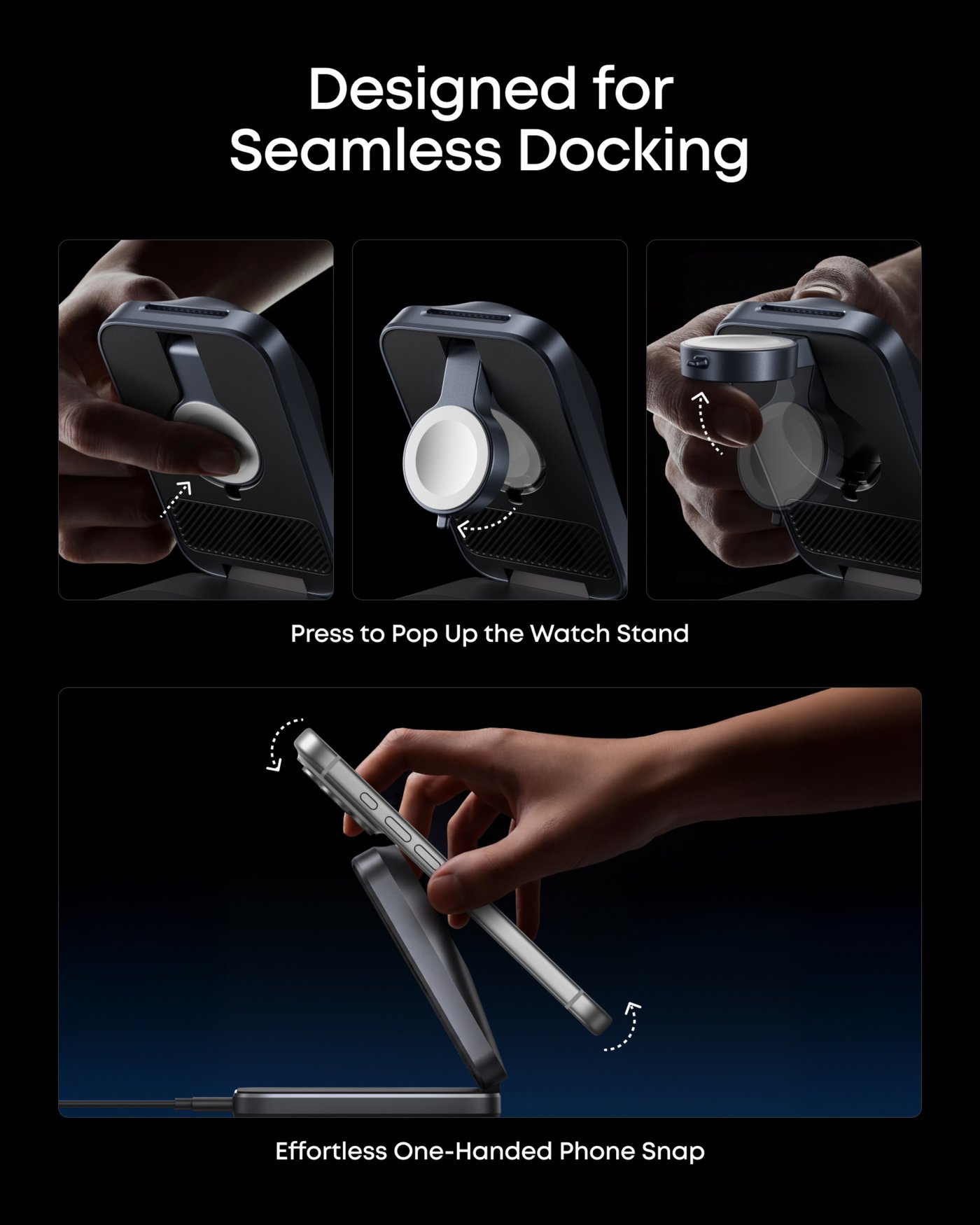 Anker Prime Foldable trådlös laddstation 3-i-1 MagGo Svart
