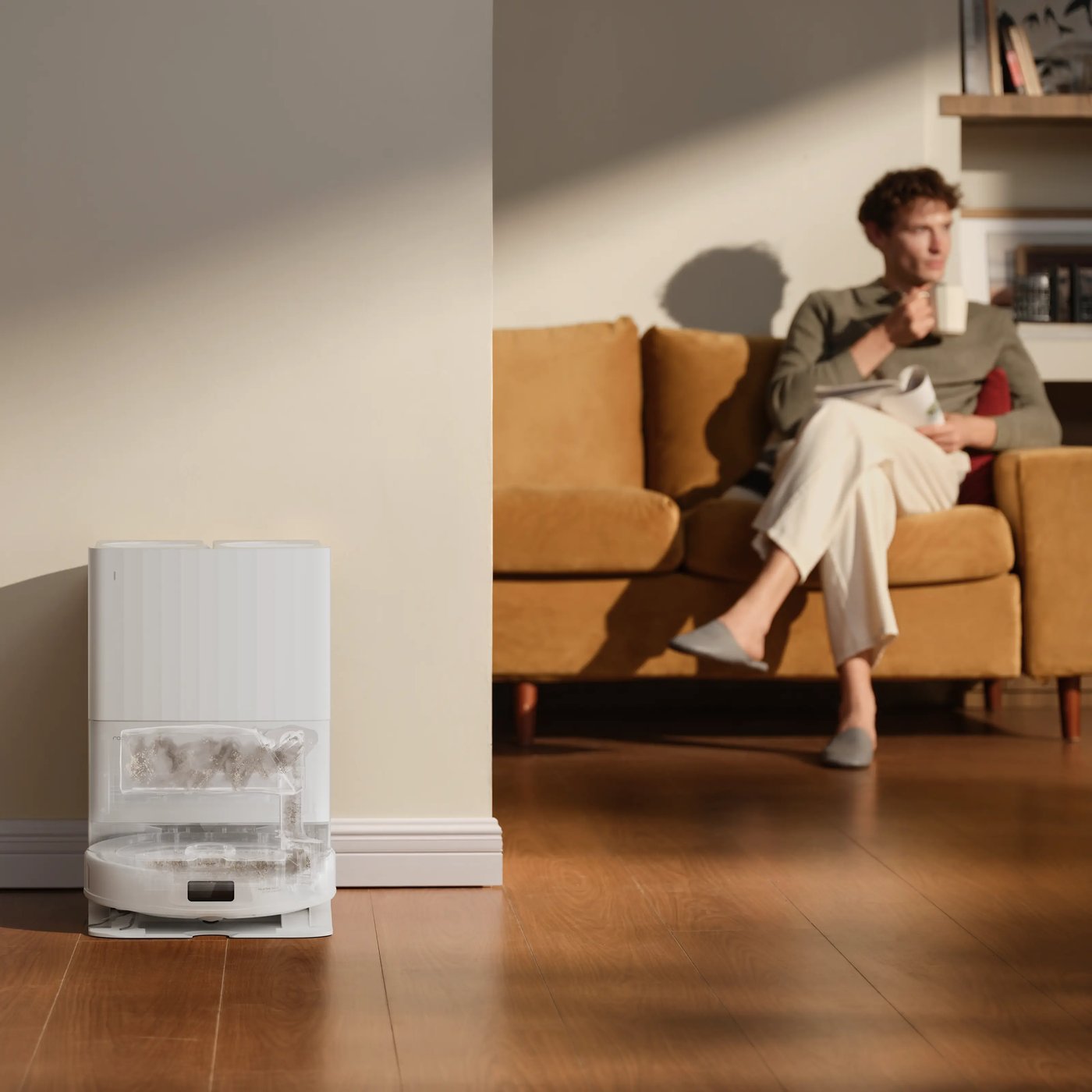 Roborock Qrevo S Pro robotdammsugare med basstation Vit