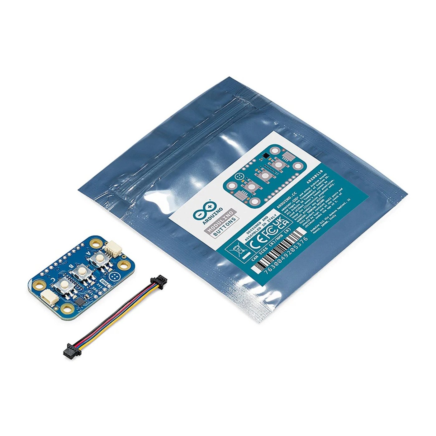 Arduino Modulino Buttons – knappmodul med LED-indikering