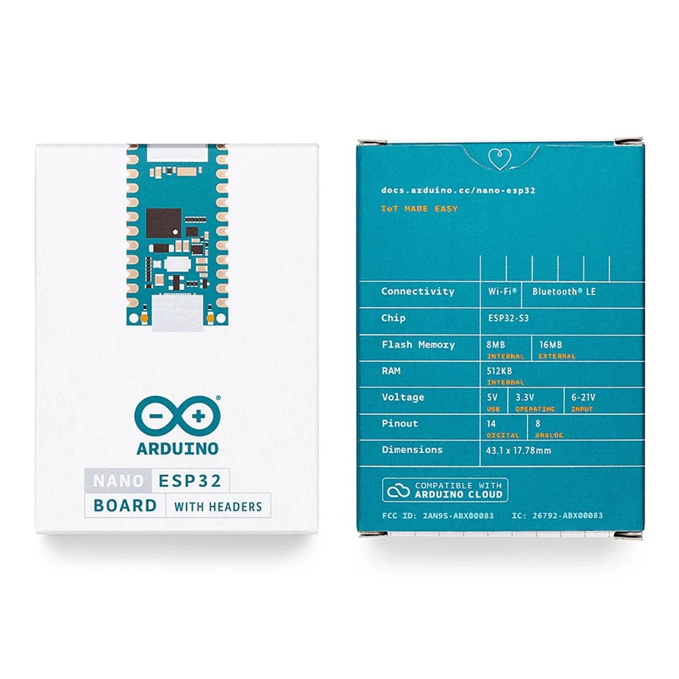Arduino Nano ESP32 utviklingskort med wifi og Bluetooth