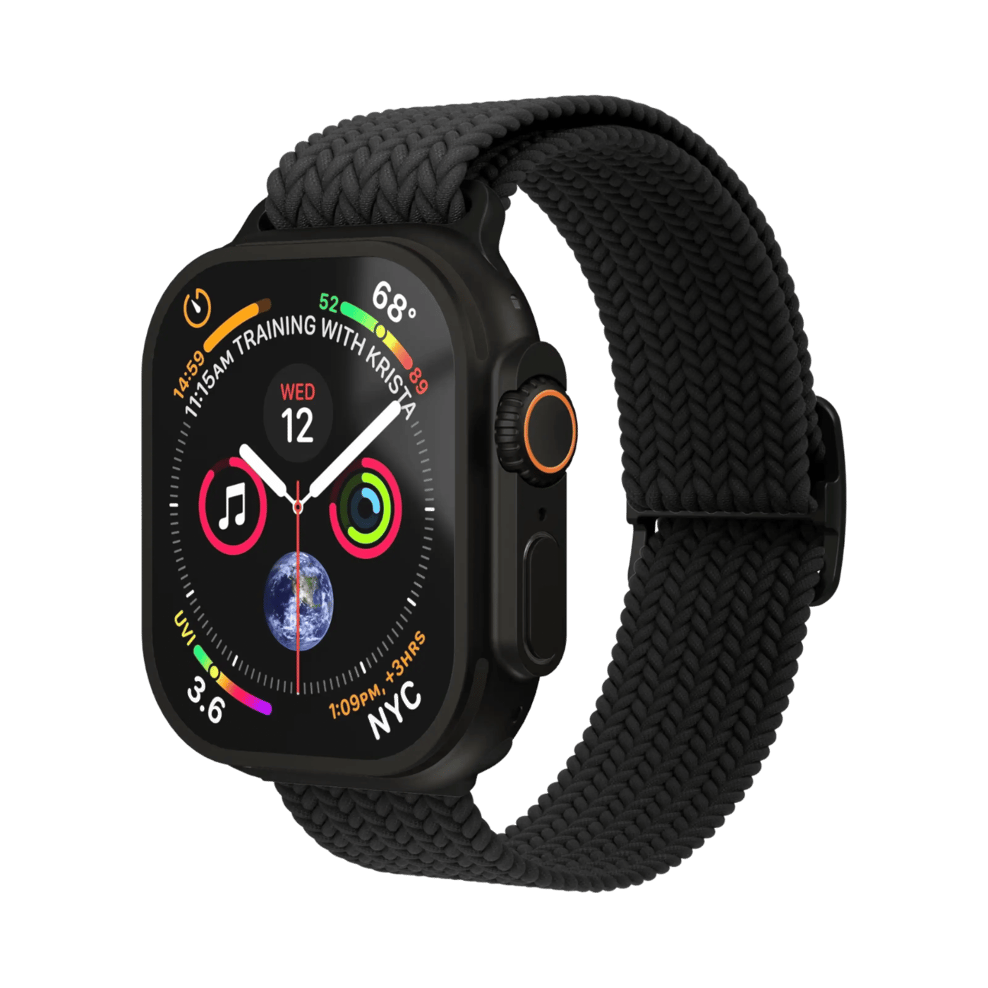 Vonmählen Woven Loop flätat armband till Apple Watch All Black
