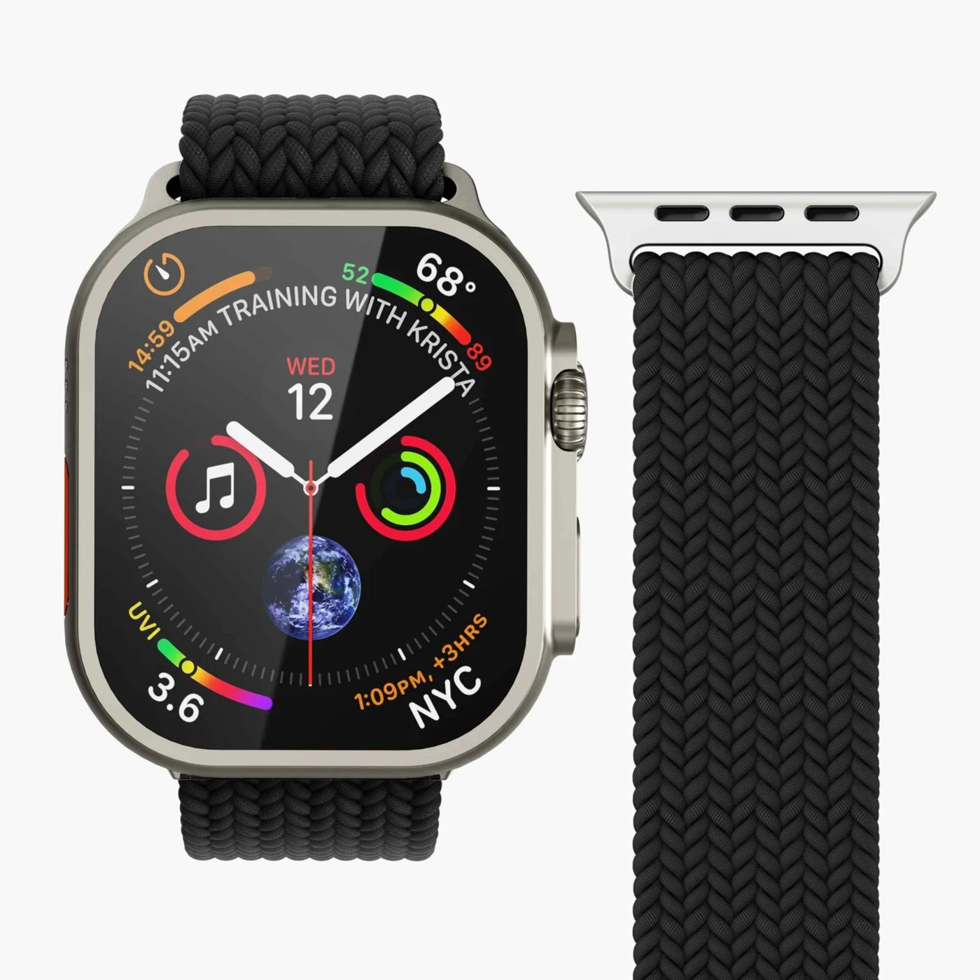 Vonmählen Woven Loop flettet rem til Apple Watch Black