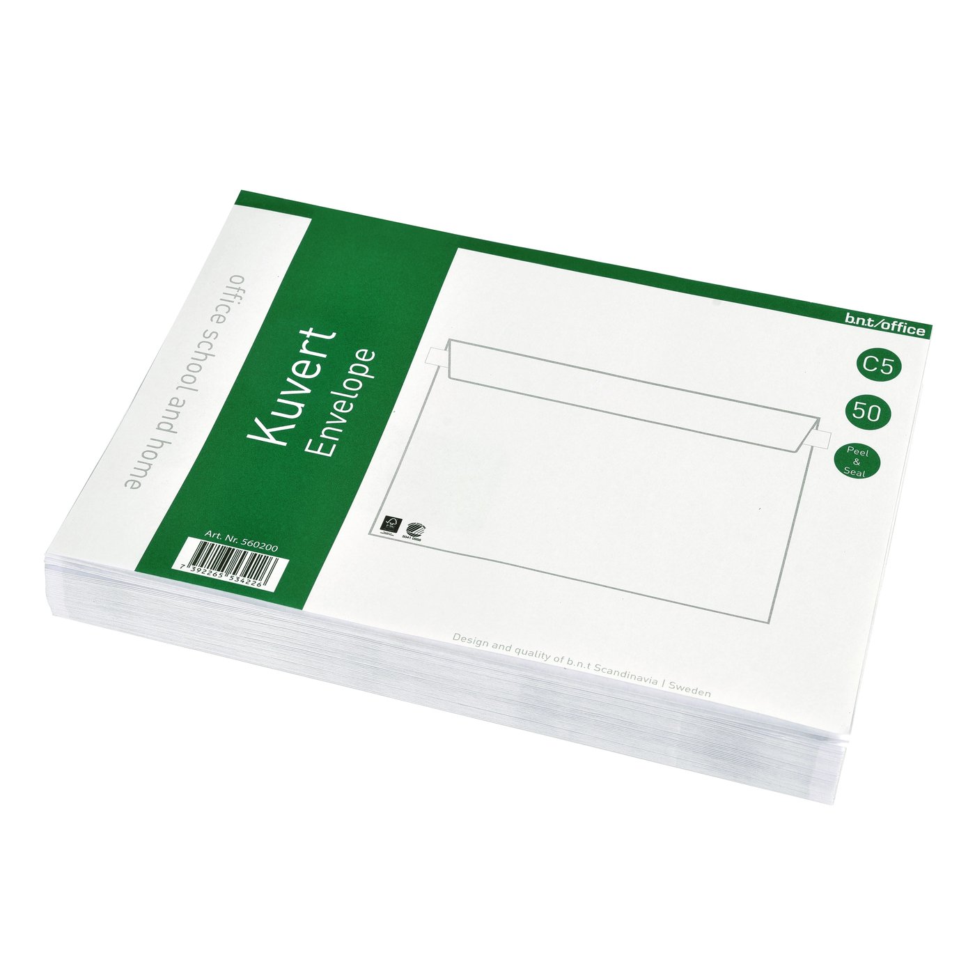 BNT Office Kuvert C5 Peel & Seal vita 50-pack