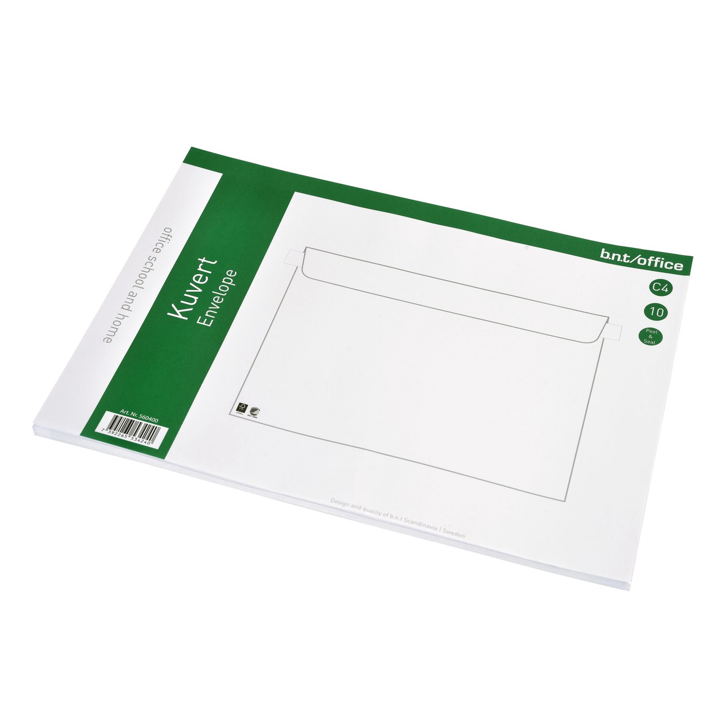 Konvolutter C4 Peel & Seal hvite 10-pk.