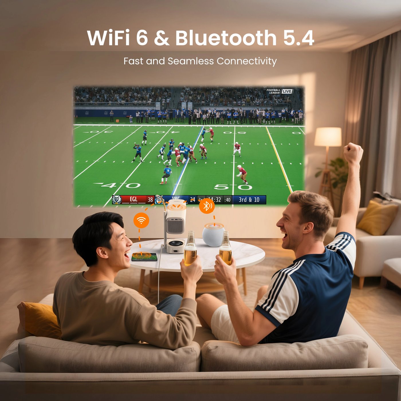 Yaber T1 Pro bärbar Full HD-projektor med inbyggda streamingtjänster