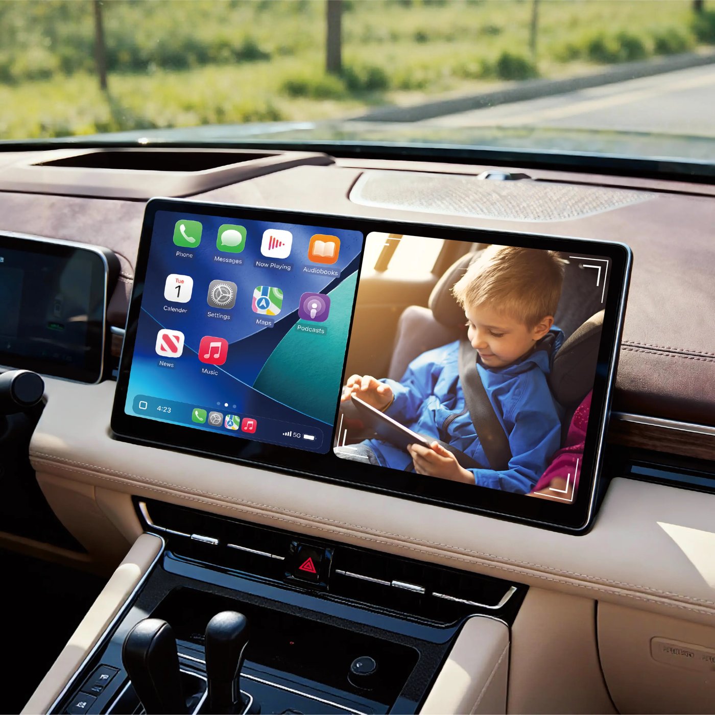 Linocell Baksetekamera for CarPlay med trådløs adapter