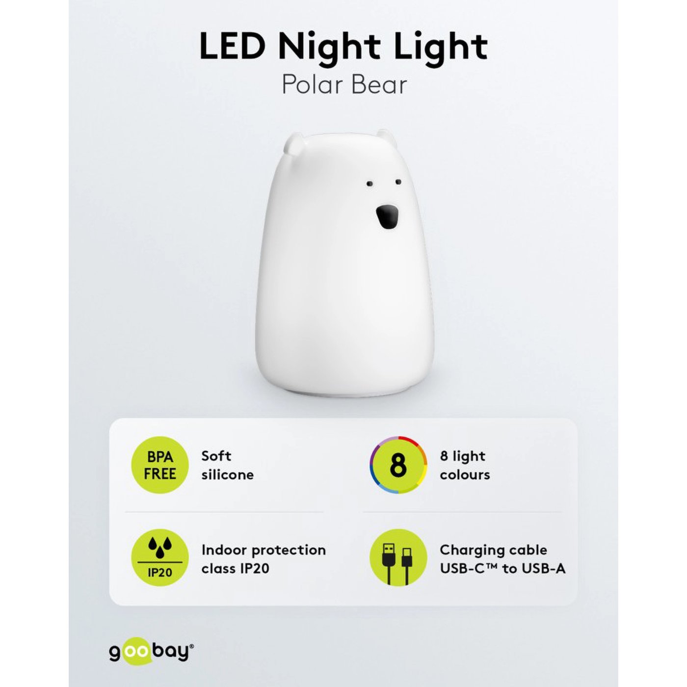 LED-nattlampa Isbjörn