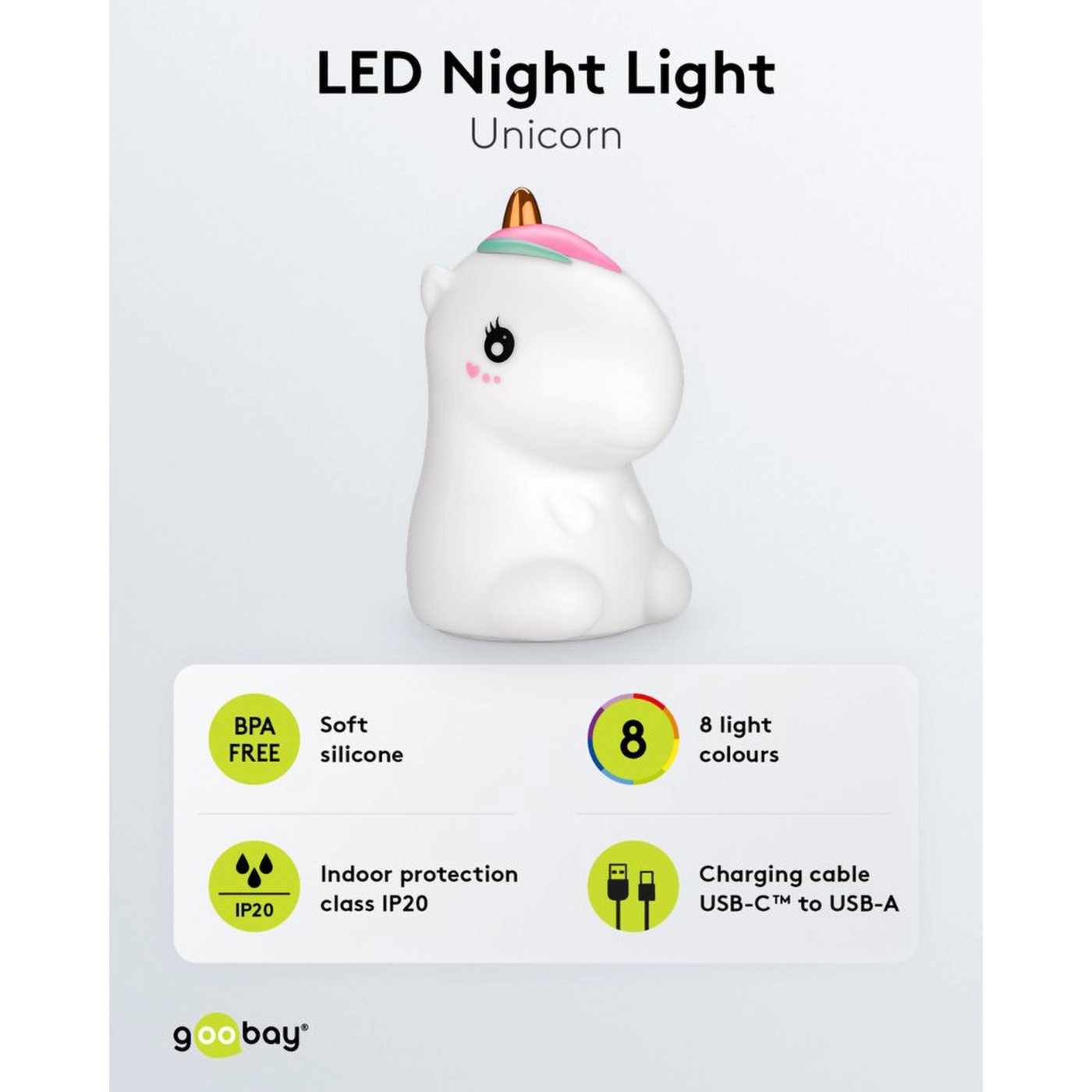 LED-nattlampa Enhörning