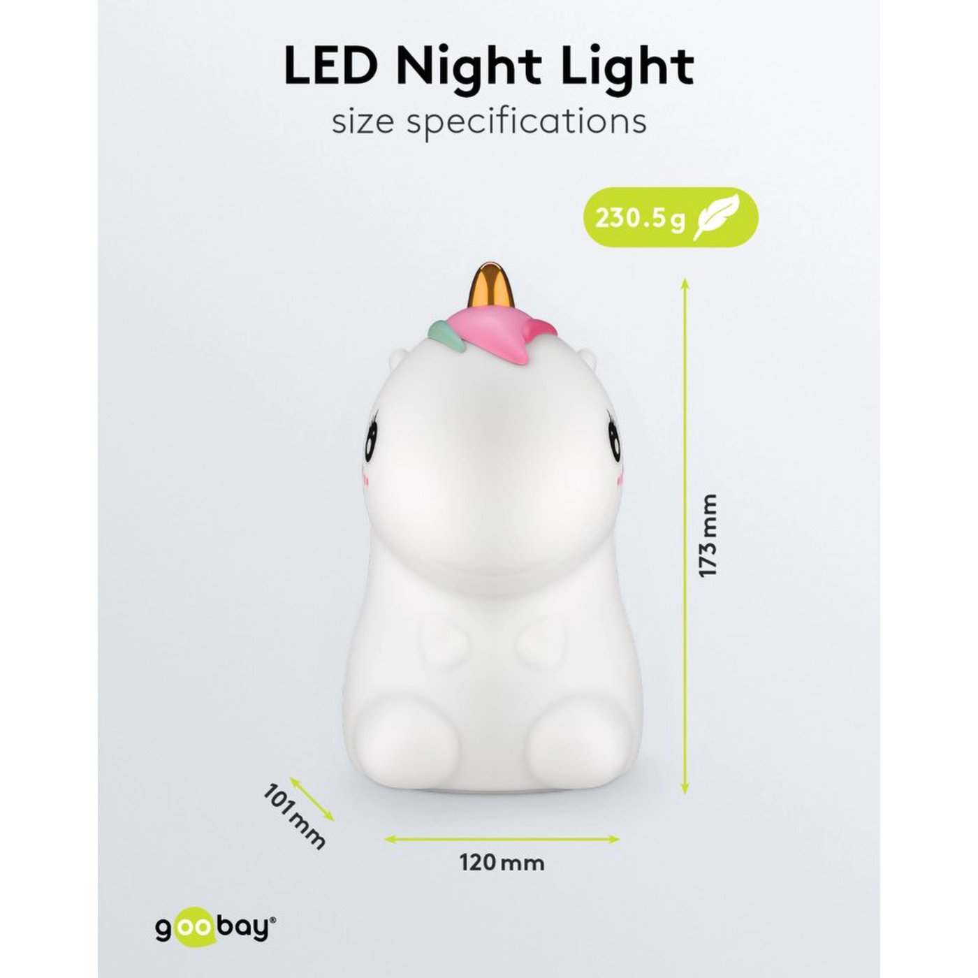 LED-nattlampa Enhörning