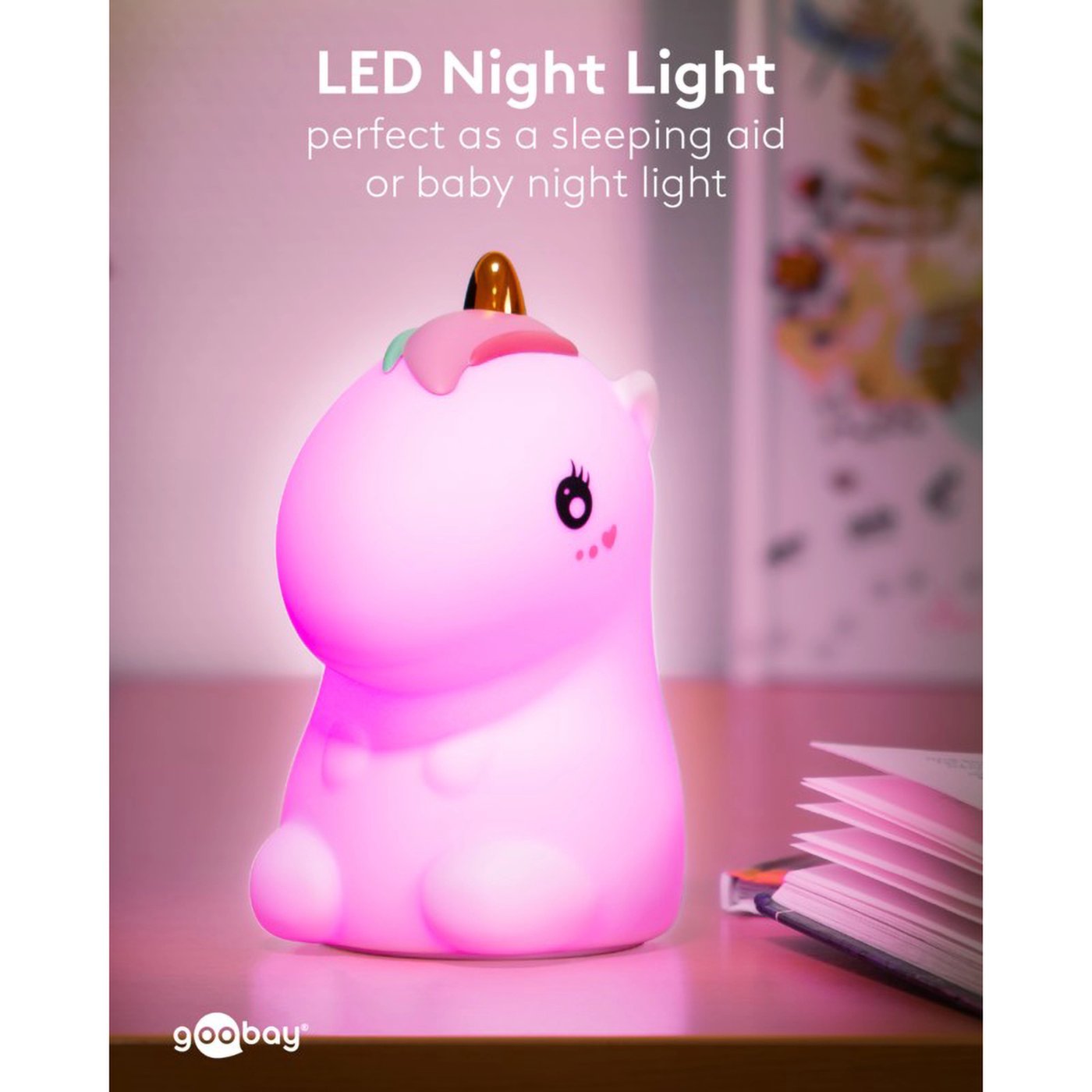 LED-nattlampa Enhörning