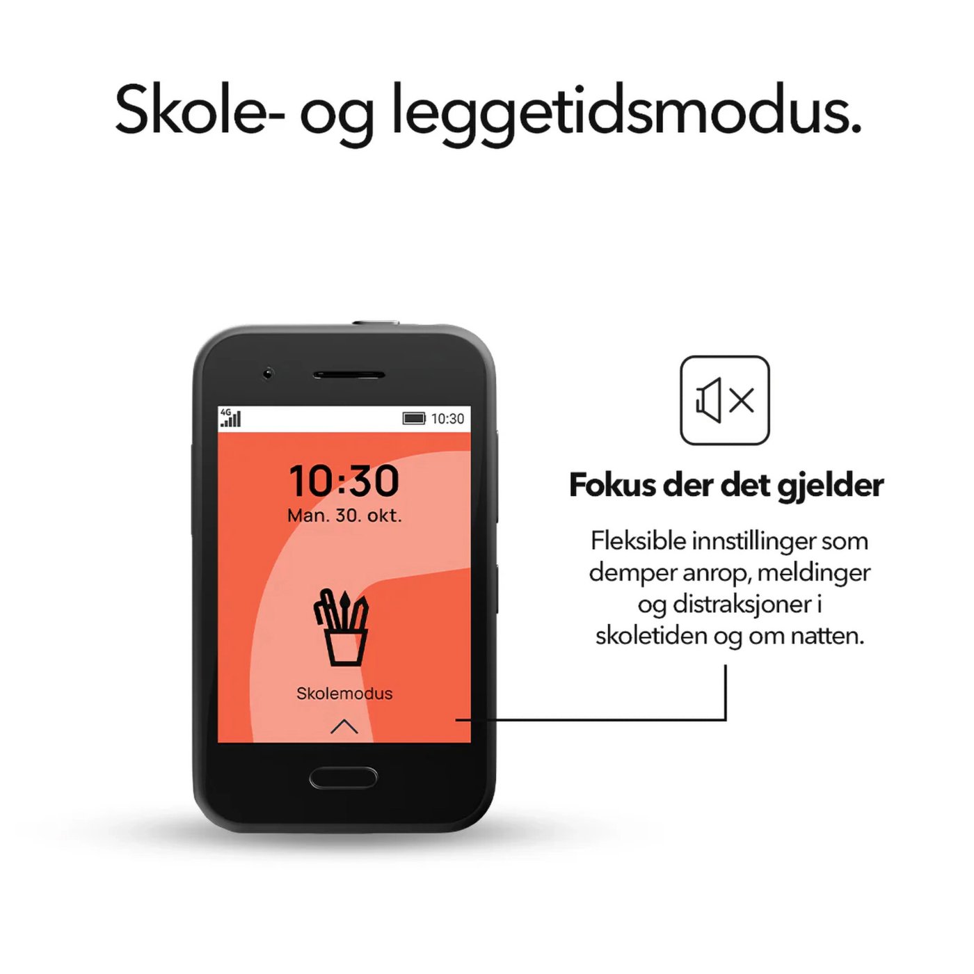 Xplora One - barnmobil uten internett og sosiale medier Svart