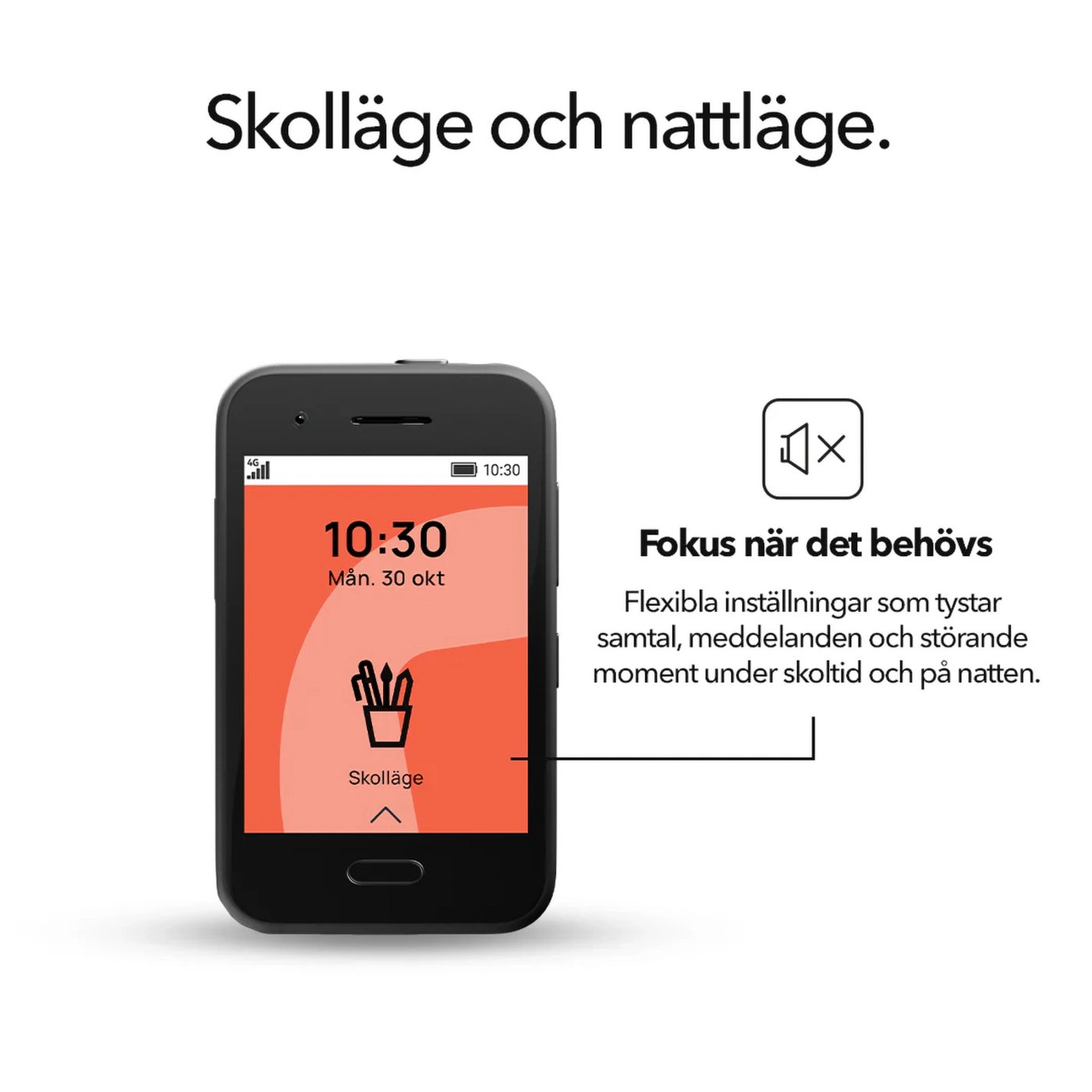 Xplora One - barnmobil utan internet och sociala medier Svart