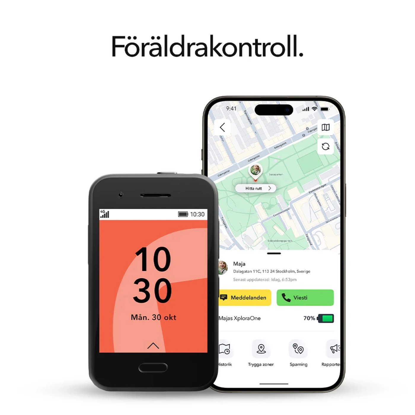 Xplora One - barnmobil utan internet och sociala medier Svart
