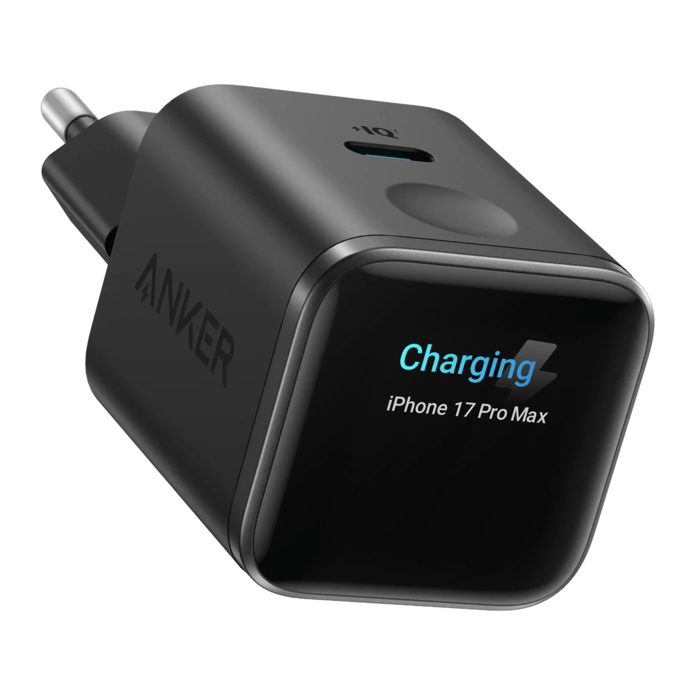 Anker Nano Charger 45 W USB-C-laddare med smart display Svart