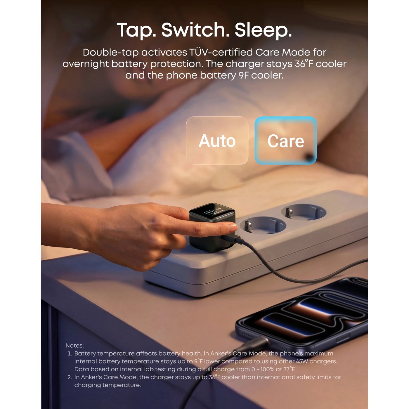 Anker Nano Charger 45 W USB-C-laddare med smart display Svart