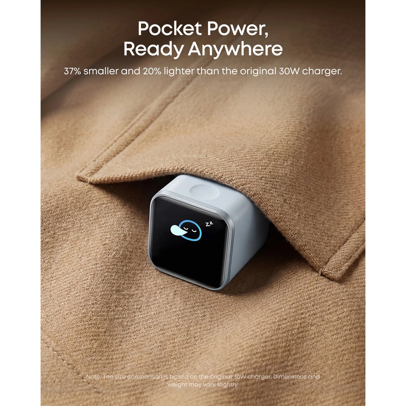 Anker Nano Charger 45 W USB-C-laddare med smart display Svart