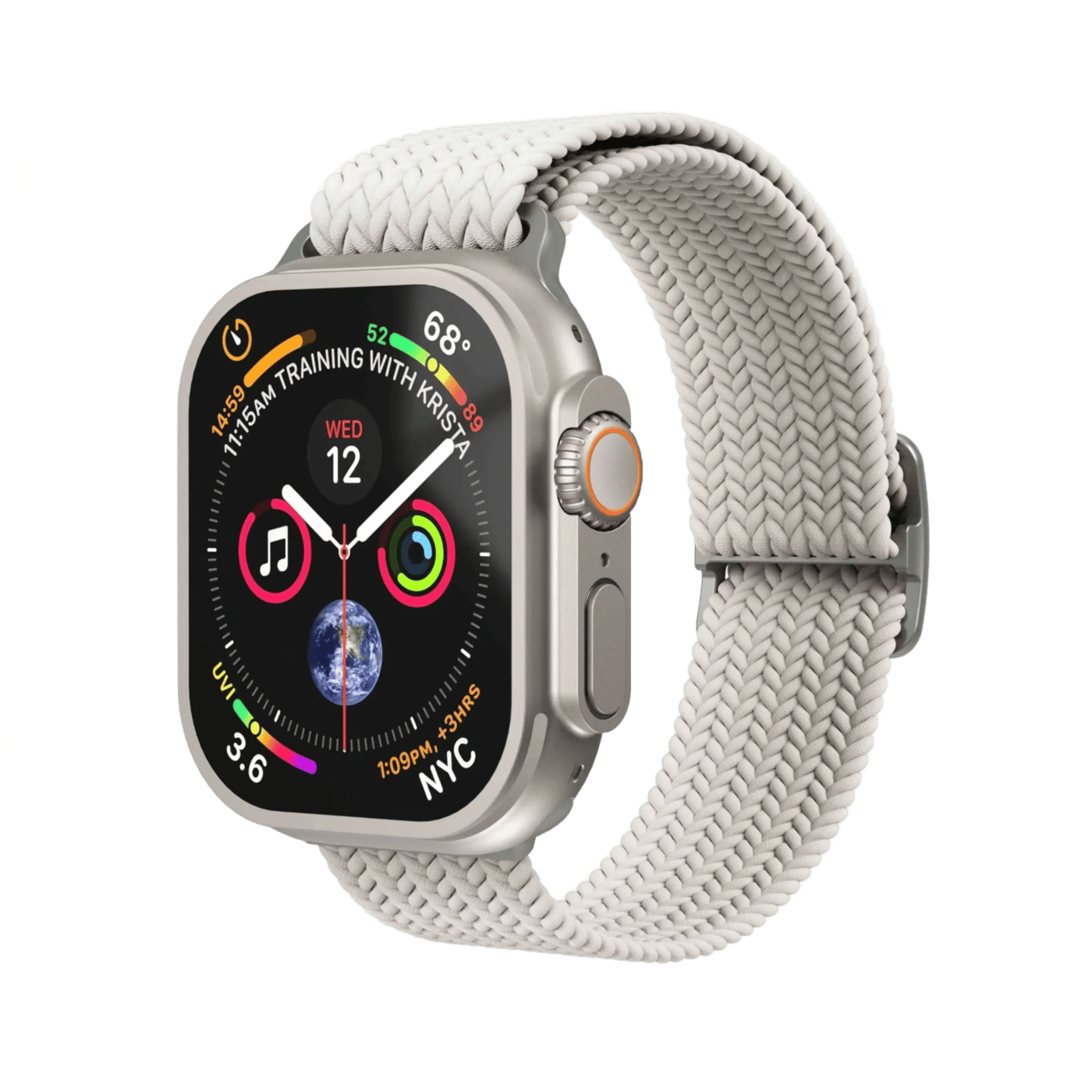 Vonmählen Woven Loop flätat armband till Apple Watch Cream
